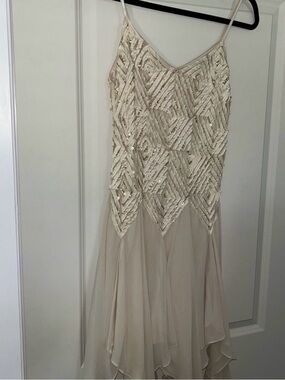 Hong Ni Collection Sequin Silk Dress